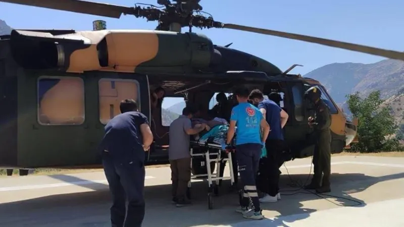 Askeri helikopter hamile kadın için havalandı