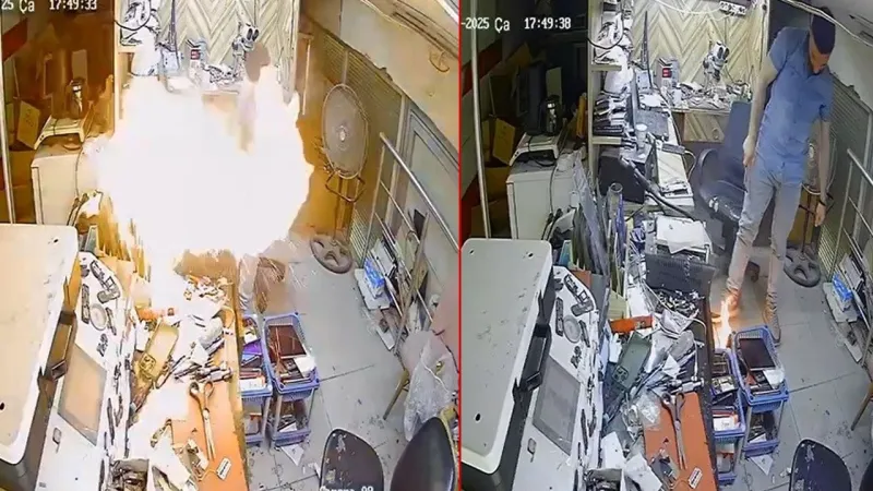 Hatay'da tamirdeki telefon bomba gibi patladı