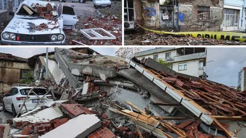 Sındırgı sabaha enkazla uyandı: Balıkesir’de 6.1’lik deprem sonrası ilk görüntüler