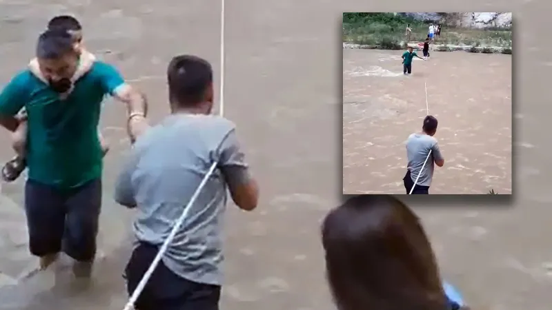 Adana'da Kanyonda Korku Dolu Anlar! 35 Kişi Halatla Kurtarıldı