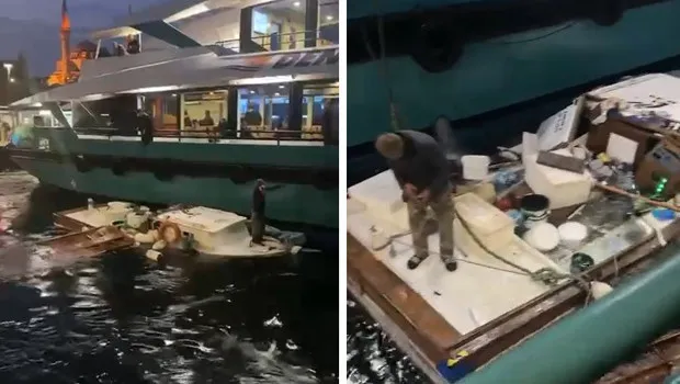 Üsküdar'da Faciadan Dönüldü! Yolcu Motoru Balıkçı Teknesine Çarptı!