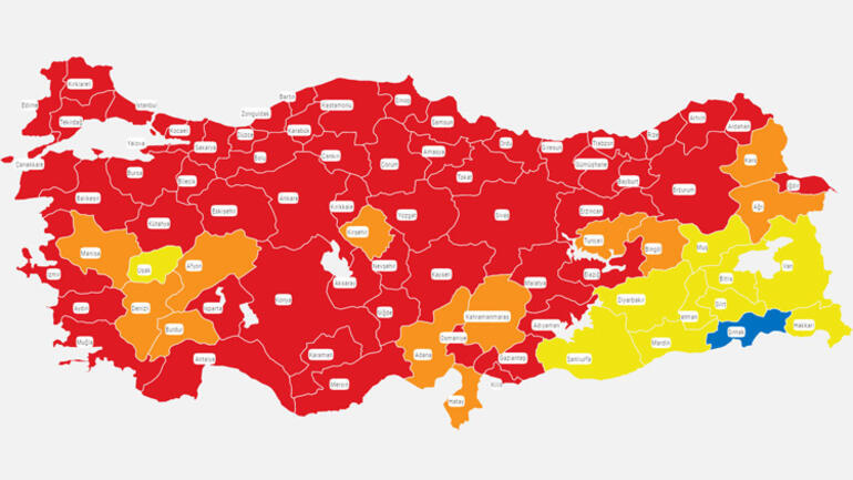 Türkiye koronavirüs vaka haritası güncellendi Mavi il kalmadı, İstanbulda kâbus gibi artış